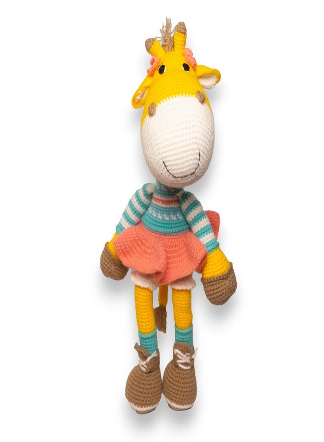 Happy Threads | Handmade Crochet Giraffe, Greta,19 inch Tall, Perfect Size to Cuddle, Stuffed Woolen Animals,Best Soft Toys for Boys & Girls, Eco-Friendly Decor and Gifting Items(BIS Certified) - Image 1